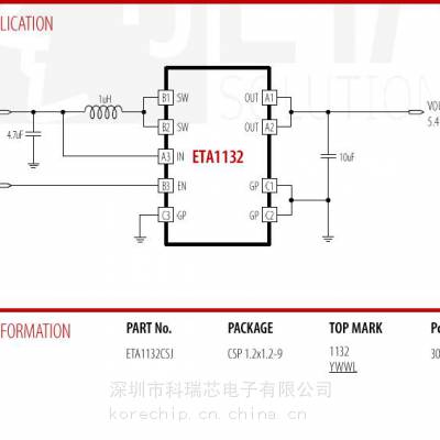 钰泰ETA1132CSJ 2.5MHz 1.5A输入电流 DC-DC升压转换器