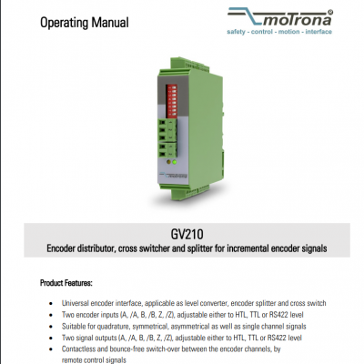 MOTRONA信号分配器GV210 适用于通用编码器接口，输入输出信号