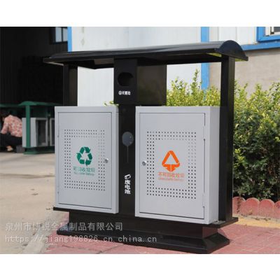 户外旅游景区仿古铜钢制垃圾桶 公园特色分类钢板垃圾桶垃圾箱