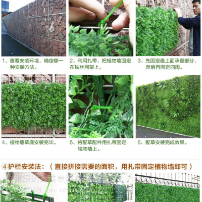 广州仿真人造植物墙大尤加利室内壁挂绿植塑料假草坪形象墙