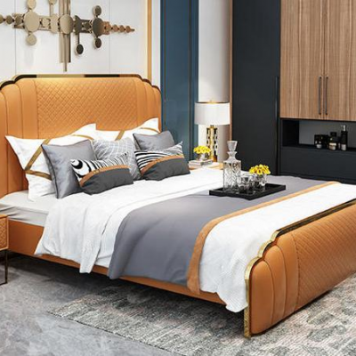 写意空间布艺床1.8米主卧大床ins风现代简约设计师轻奢高端床