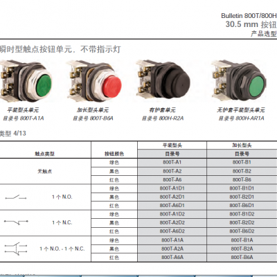 һAllen-Bradley 800FP-LMM44 800ȫϵаť***Ӧ