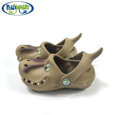 2020新款Polliwalks童鞋卡通儿童洞洞鞋户外沙滩鞋防滑酷炫恐龙卡通亲子凉拖鞋夏季爆款