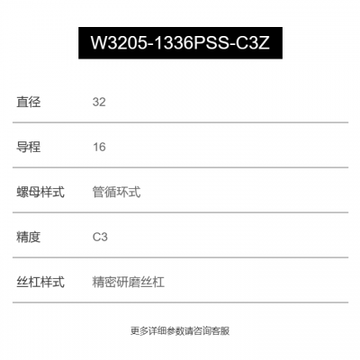 W4006Z-1302Z-C3Z5直径40导程5精度C3Chiron巨浪机床FZ12W用滚珠丝杠