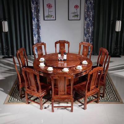 实木餐厅家具款式 非洲花梨紫檀餐桌椅配套简约风格