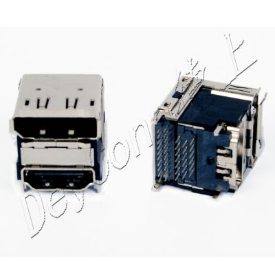 德上电子DP20PIN母座对HDMI19P母座连接器 DP20母对HDMI19母