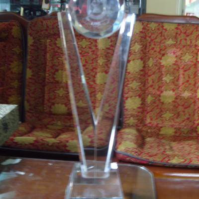 颁奖盛典西安水晶奖杯定制大拇指五角星公司员工奖励年会篮球刻字奖牌
