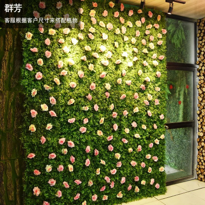 丰草绿化植物墙美发店塑料绿植背景墙人造景观网红墙