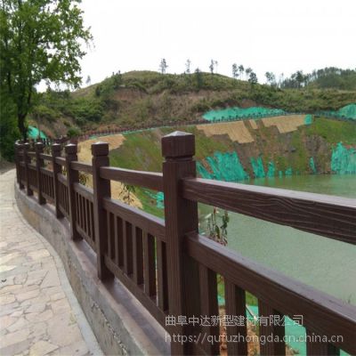 市政工程景观河道仿木栏杆 河道木桩护栏 加工定做园林景观雕塑