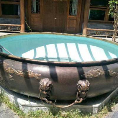 环境景观铜缸雕塑制作 酒店摆件 金属景观铜缸雕塑