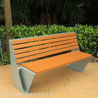 创意公共座椅三人位带靠背镀锌钢板户外公园椅