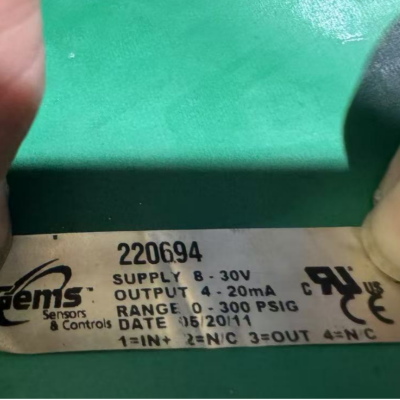 Gems捷迈 220694压力传感器