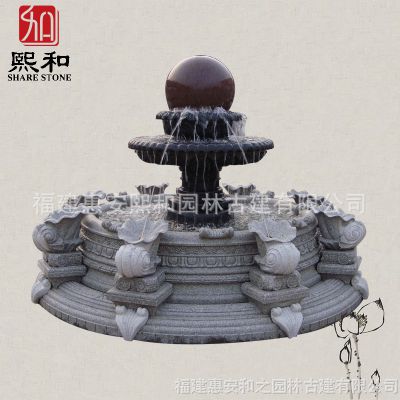 供应豪华型石雕喷水池 水钵 多种天然石材搭配制作 厂家直销 定做