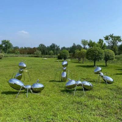 草地不锈钢雕塑 公园景观小品 金三秒标识工厂制作