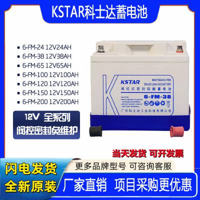 KSTAR科士达蓄电池6-FM-38铅酸免维护机房UPS电源12V38AH厂家供应