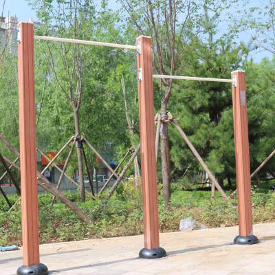 室外***塑木二联单杠 室外路径 户外学校小区器材 室外健身器材 晟茂