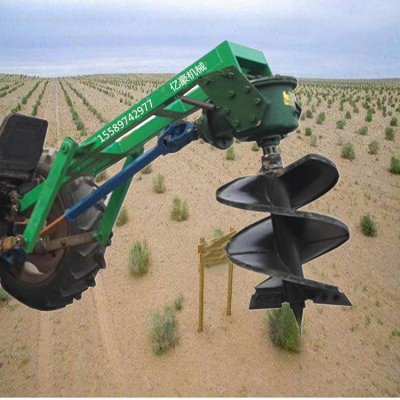 大型四轮拖拉机植树挖坑机 大直径悬挂式栽树机