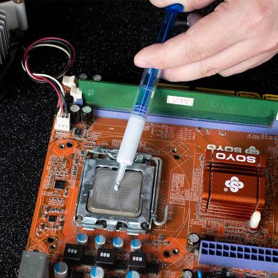 led***散热膏针筒式有机硅胶电脑笔记本cpu灰色导热硅脂3.