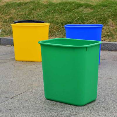 8升塑料环保家用 办公室 店面 防阻燃abs材料灰色和绿色垃圾桶义乌