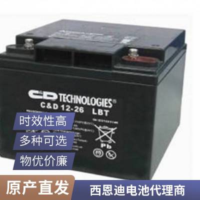西恩迪蓄电池C&D12/100 DNT高功率胶体ups免维护储能大力神电池