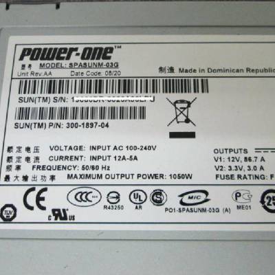 Power-One开关电源SPASUNM-03G 300-1897 X4240 Sun服务器电源