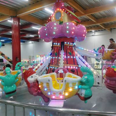 糖糖鼠自控飞机 旋转升降飞机 面对面坐的儿童飞机游乐场设备规划