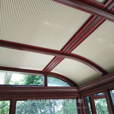 杭州电动蜂巢帘定制玻璃顶遮阳电动蜂巢帘电动蜂巢帘阳光房遮阳蜂巢帘