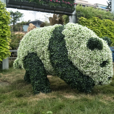 四川绵阳工程草地绿雕十二生肖动物真植物花雕制作厂家