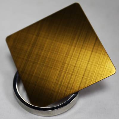 交叉拉丝钛金色不锈钢板图片 电镀钛金不锈钢材料