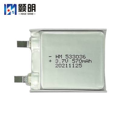 颢明HM 533036钴电池 570mAh 呼叫器 蓝牙耳机 无线鼠标 高温电池