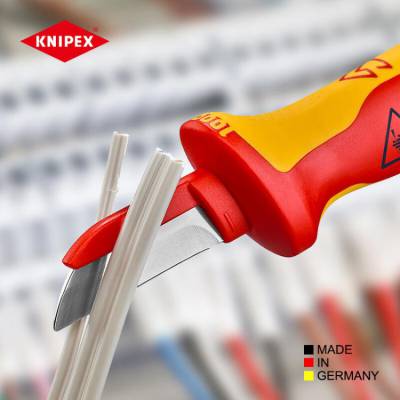 德国 KNIPEX凯尼派克 电工刀绝缘快速手动剥皮器电缆刀剥皮刀 98 54  9854 