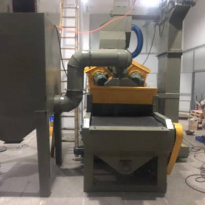 铝材电镀氧化厂砂纹处理 温州输送式抛丸清理机
