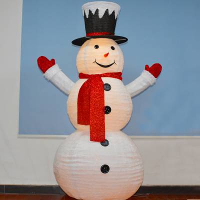 雪人造型圣诞灯饰华亦彩定制制作2022圣诞节庆装饰品折叠老人
