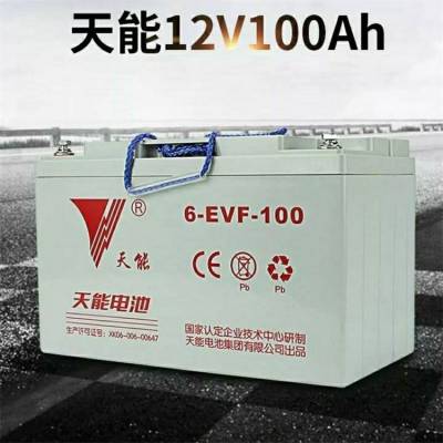 天能6-EVF-100a电动汽车洗地车叉车环卫车观光车12V100AH蓄电池