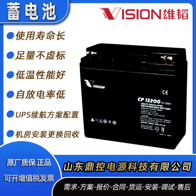 雄韬VISION威神CP12240-X铅酸免维护蓄电池12V24AH电池回收保养