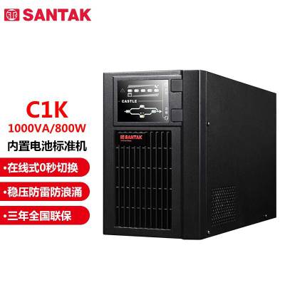 山特C1K在线式1000VA 800W机房服务器电脑稳压应急UPS不间断电源