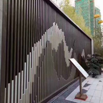 铝方通装饰图片大全 阳泉木纹铝型材 150x20铝扁通