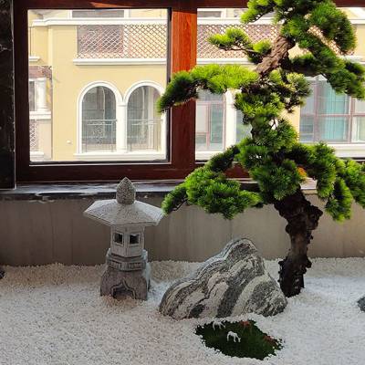 仿真雪浪石切片组合 角落景观日式枯山水造景摆件 楼梯间假山石装饰