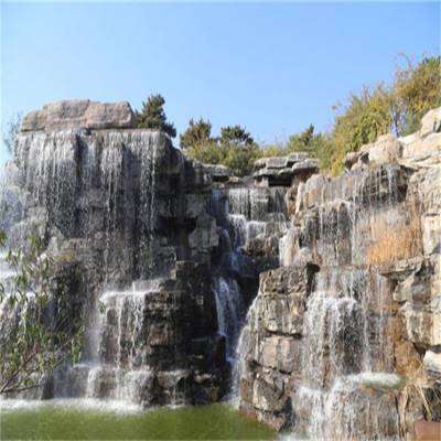 揭阳假山塑石设计制作 假山瀑布 游乐园景观假山厂家报价