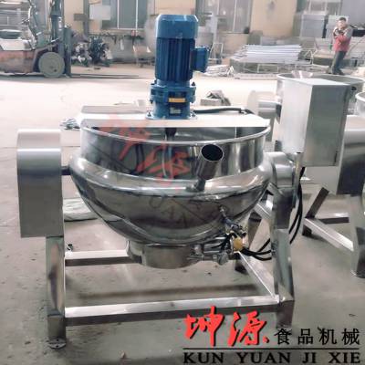 坤源 夹层锅 商用可倾式不锈钢电加热搅拌锅凉粉米豆腐***锅