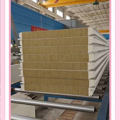 聚氨酯双侧封边岩棉夹芯板 139-1240-5309 复合水波纹横纹板