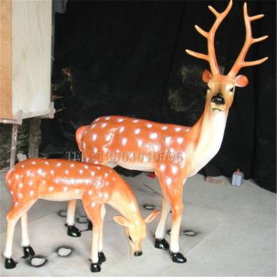 广场玻璃钢仿真鹿雕塑 户外鹿雕塑摆件 玻璃钢动物摆件
