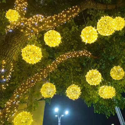 介休节日工厂装饰灯市政街道装饰彩灯串 串串灯 渔网灯 节日马路挂树彩灯闪灯藤球灯 中国结灯发光灯笼