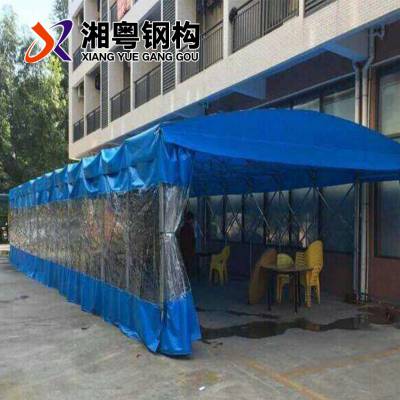 广东韶关市 结构美观 自动遮阳蓬 折叠推拉棚 推拉篷
