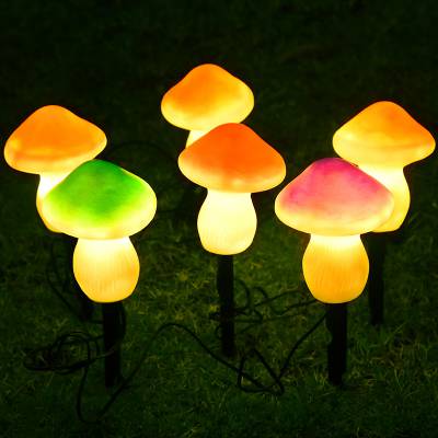 新款热销一拖三太阳能蘑菇灯别墅庭院草坪灯led户外仿真蘑菇灯