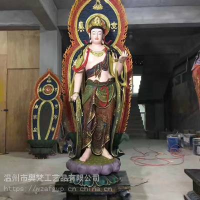 奥梵铸铜西方三圣_喷金庙宇西方三圣_西方三圣厂家报价