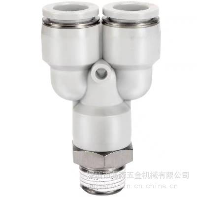 供应AirTac气管快速接头 Y型螺纹三通PYB6-M5接头 全新原装规格齐全