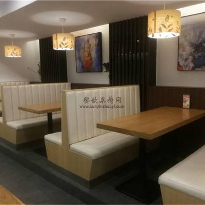 东莞日式料理餐厅家具，板式卡座沙发桌子工厂直销