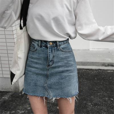 山东青岛女装牛仔裤女式包裙***尾货都去哪里拿货宽松直筒牛仔短裤批发
