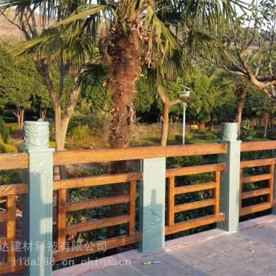 公园古镇景区走廊河道仿木栏杆护栏原木色花箱 安装简单